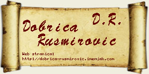 Dobrica Rusmirović vizit kartica